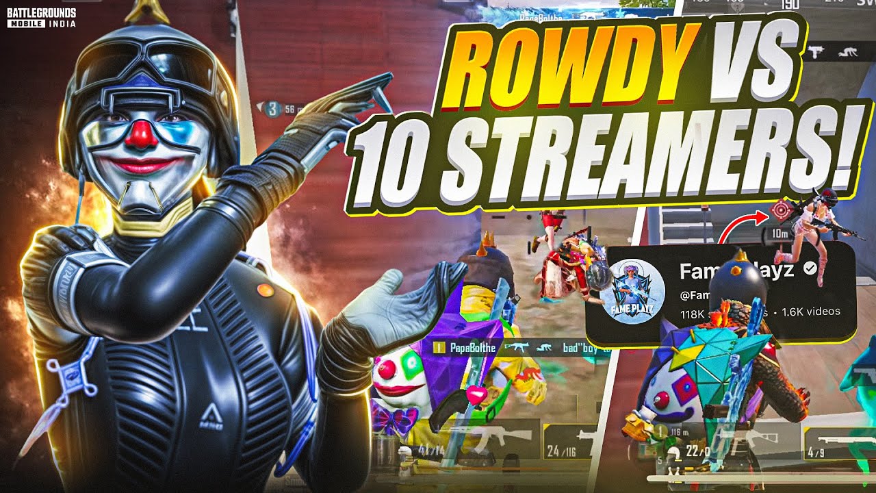 10 Streamers Called me H@CKER & Reported Me 🤯 | ROWDY vs YouTubers | BGMI