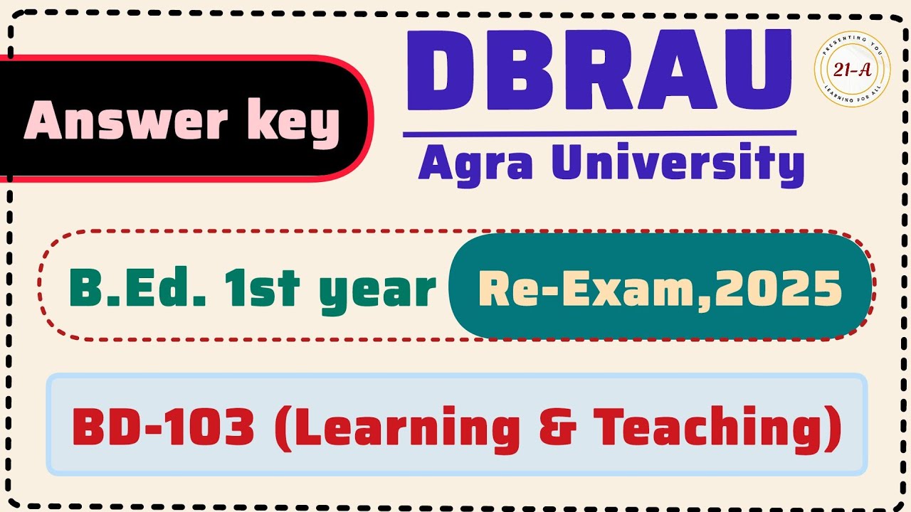 BD 103 Answer Key 🔑 2025 B Ed Re-exam Bd-103 Answer key🔑