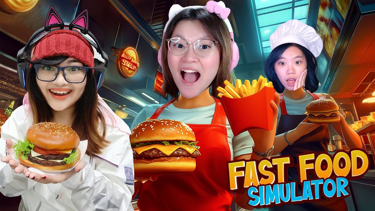 3 CEWEK GA BISA MASAK NEKAT BUKA RESTO BURGER... (gosong semua) | Fast Food Simulator