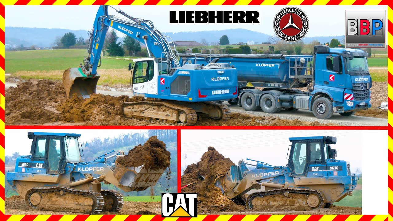 💙 CAT 963C & Liebherr R 930 💙 - Erdbau Winnenden, 2025.  #trackloader #earthworks