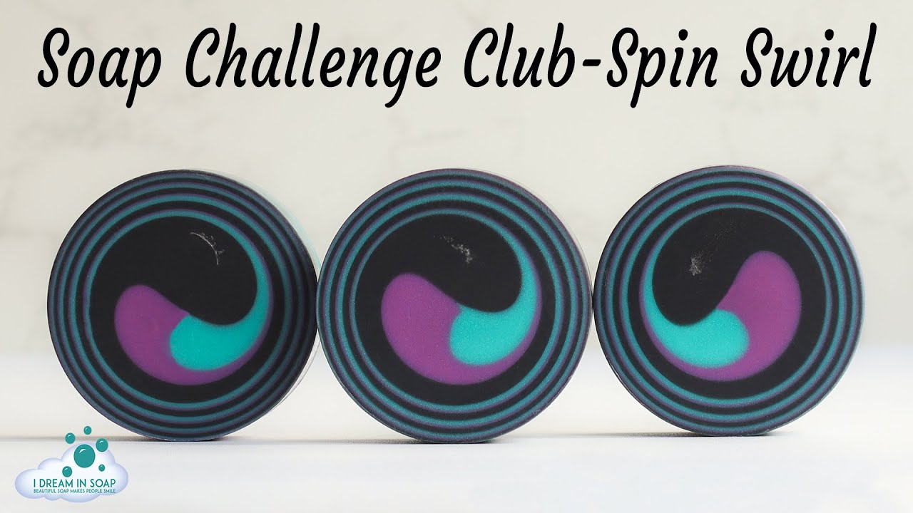 🧼🫧Soap Challenge Club cold process soap making spin swirl variation.🫧🧼