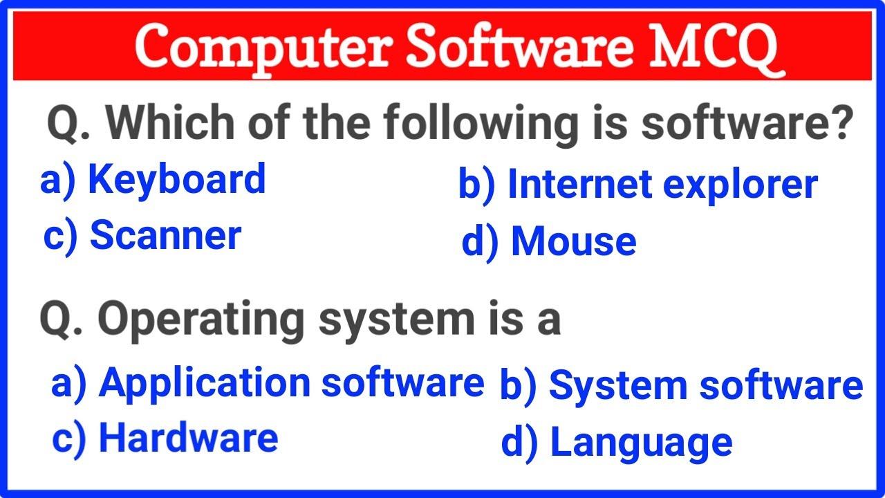 Best Computer Software MCQ Questions and Answers