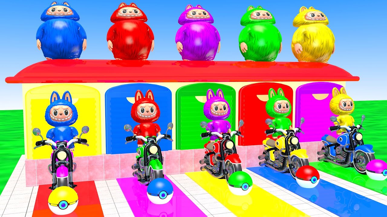 Long Slide Game With Labubu Zimomo Mokoko Pippo Pato Bayby Three 3d Animal Game Funny 3d Animals