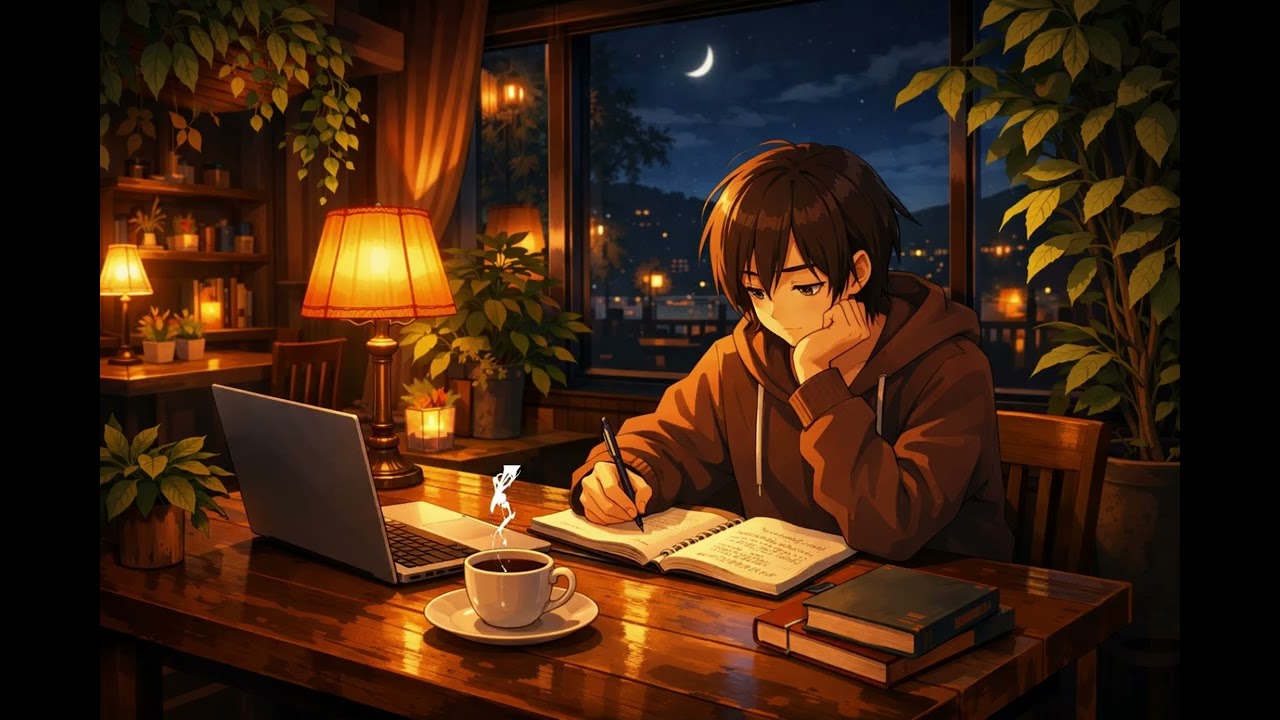 【4時間】夜カフェとピアノ｜静かな夜の作業・勉強用BGMNight Cafe Piano Ambience  | Relaxing Study & Focus Music (4 Hours)