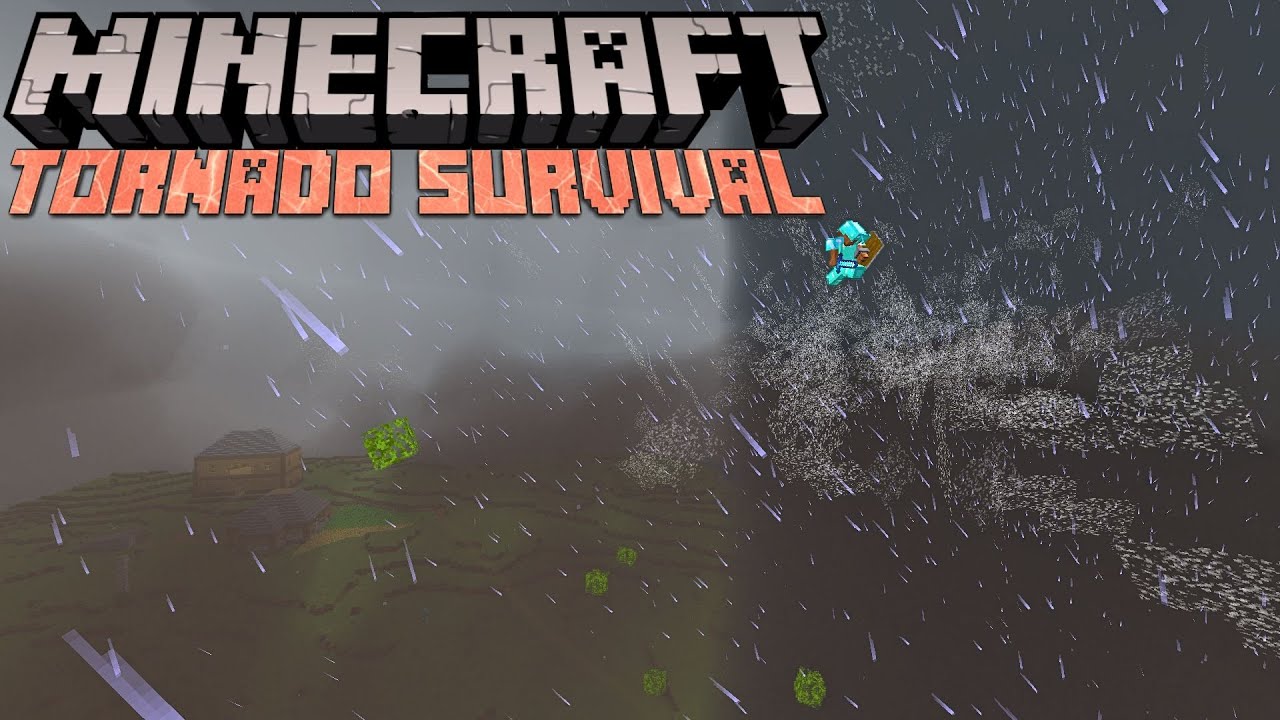 Minecraft Tornado Survival - EP7 - Money gets MANGLED by a tornado