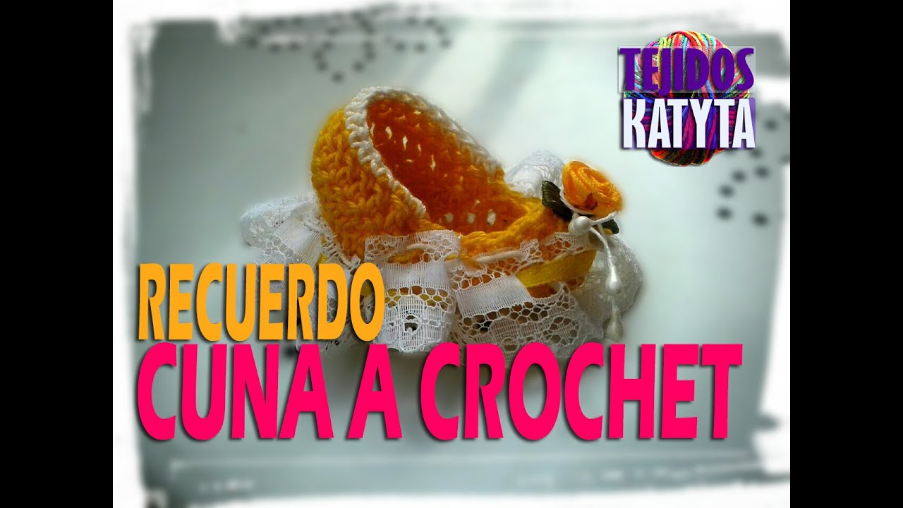 Recuerdo Bautizo o Baby Shower - Cuna De Bebe a Crochet