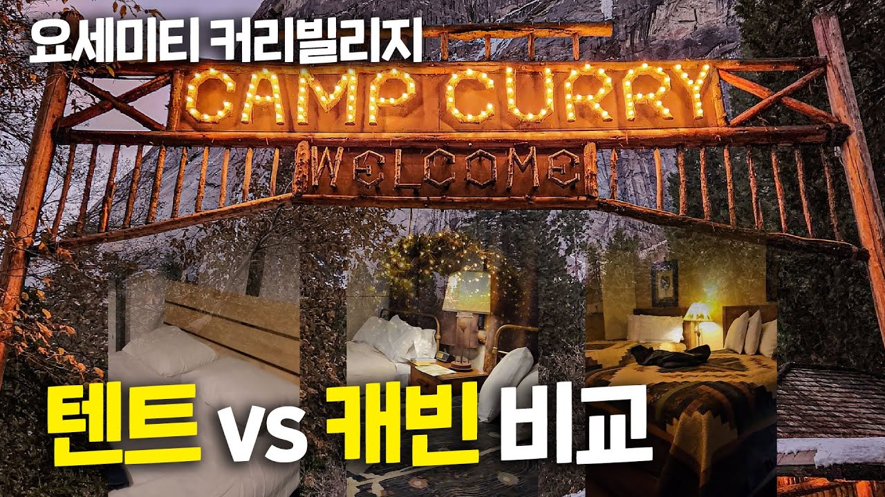 요세미티 커리빌리지 숙박 장소 추천🏕 텐트, 캐빈 내부 구경부터 커리빌리지 치명적인 단점까지!