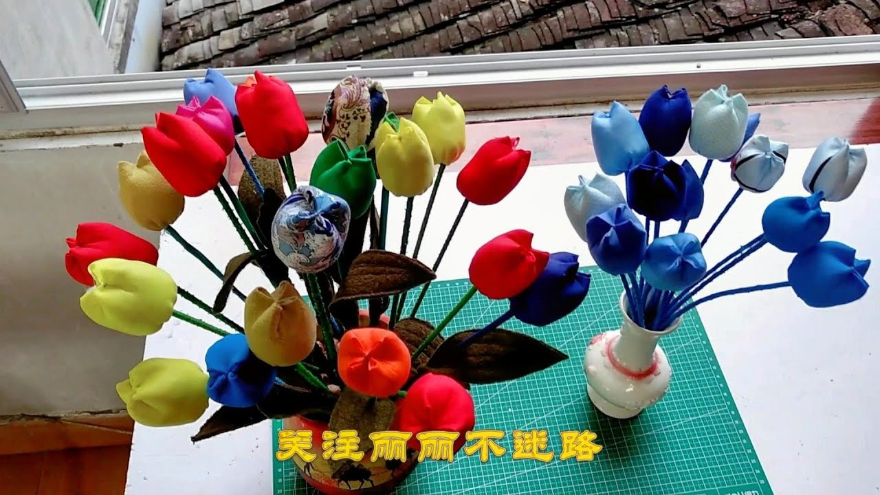 鲜艳如新的布艺花朵原来是用手工旧物改造完成的