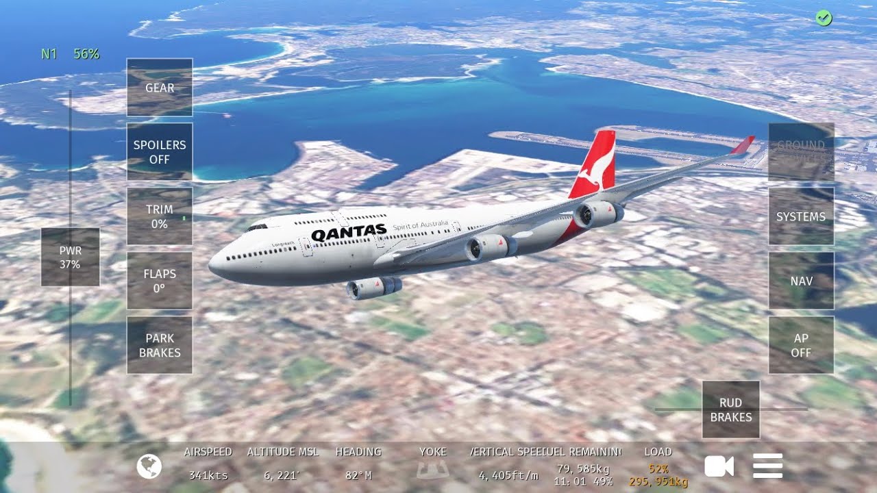 Qantas 747-400 takeoff from Sydney (infinite flight sim)