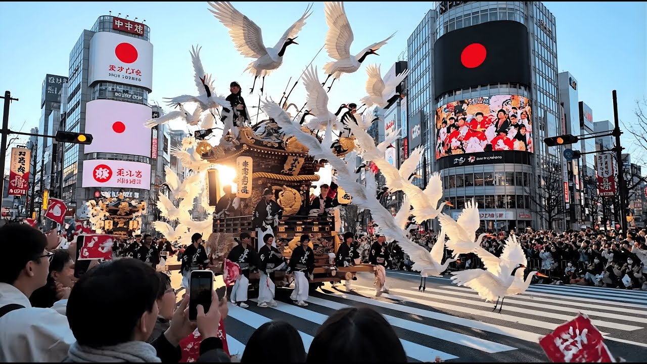 Japan New Year Parade in Tokyo 2026 (4K) - Festival floats, drums, dancer, anime and so on