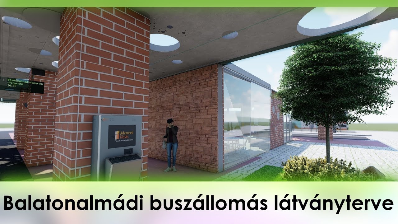 A Balatonalmádi buszállomás megújításának látványterve