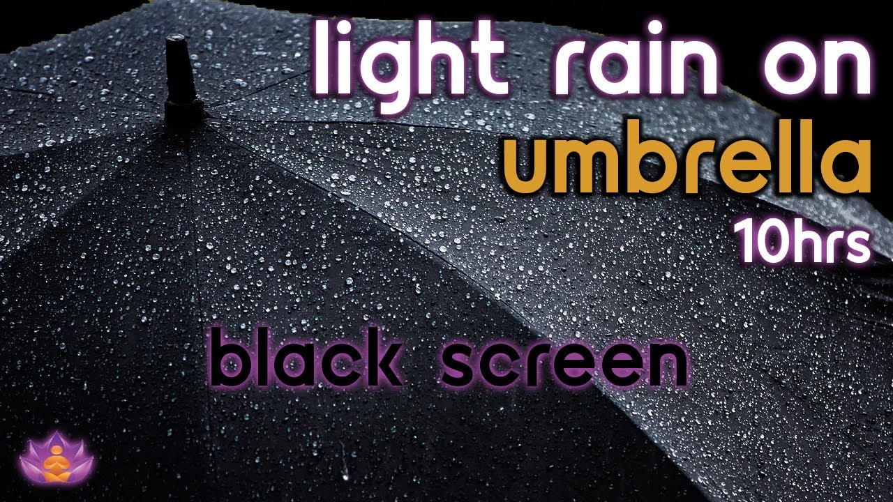 [Black Screen] 10 Hours of Relaxing Rain on Umbrella Sounds for Sleeping and Studying
