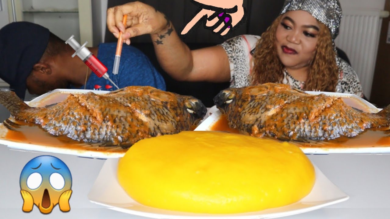 Wife put something on husband food 😱 Massive starch fufu and fish soup mukprank
