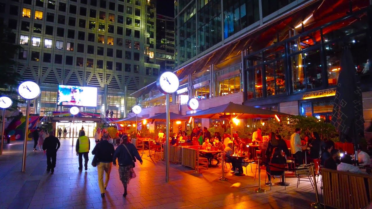 [4K] Vauxhall & Canary Wharf at Night | London City Walking Tour