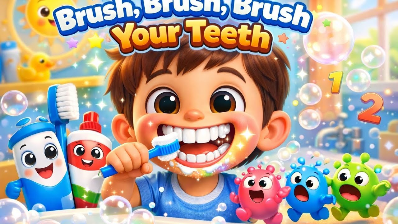 Brush, Brush, Brush Your Teeth | Kids Rhymes & Baby Songs | Learn Healthy Habits