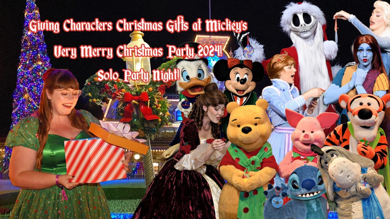 Giving Characters Christmas Gifts at Mickey’s Very Merry Christmas Party! (Solo Party Night)