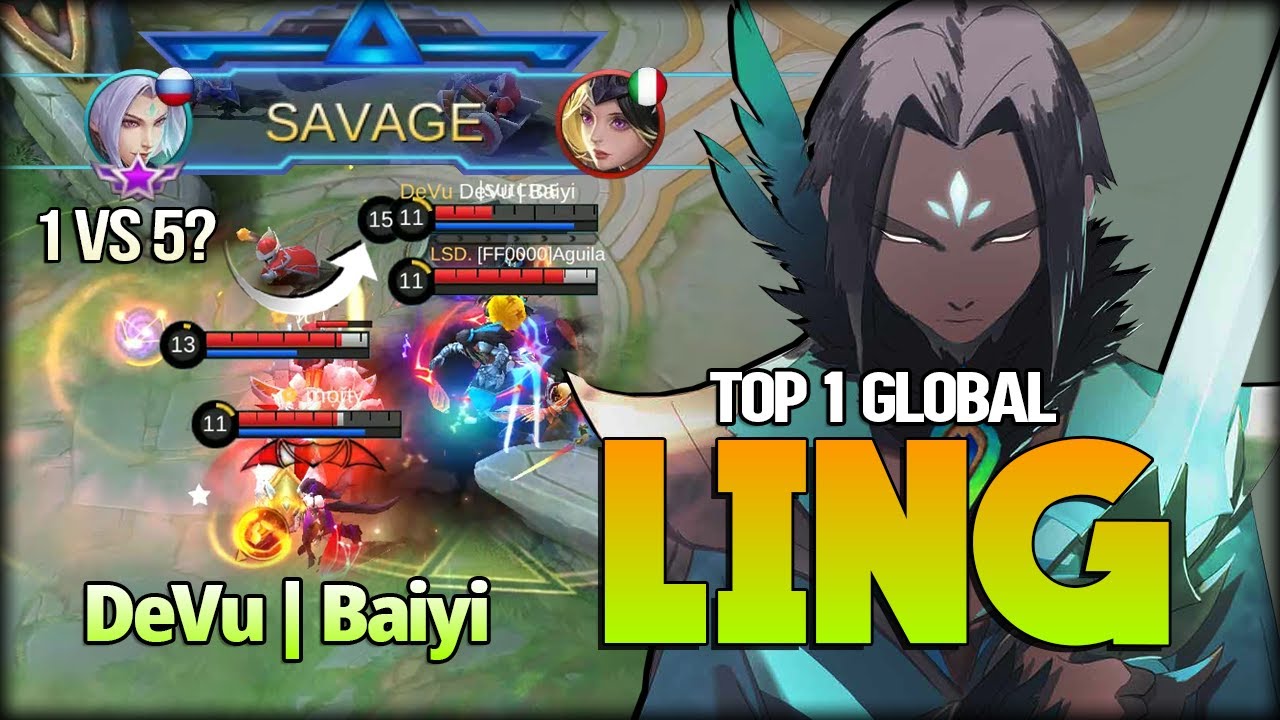 SAVAGE!! Hand Speed Level = Not Detected! 93.7% WR by DeVu | Baiyi Top 1 Global Ling - MLBB