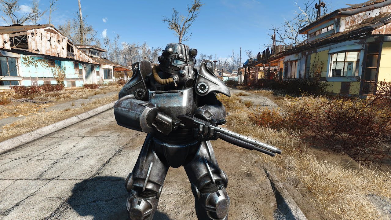Fallout 4: Hunting Shotgun 3rd Person Power Armor Animation Replacer "FIX" demo.