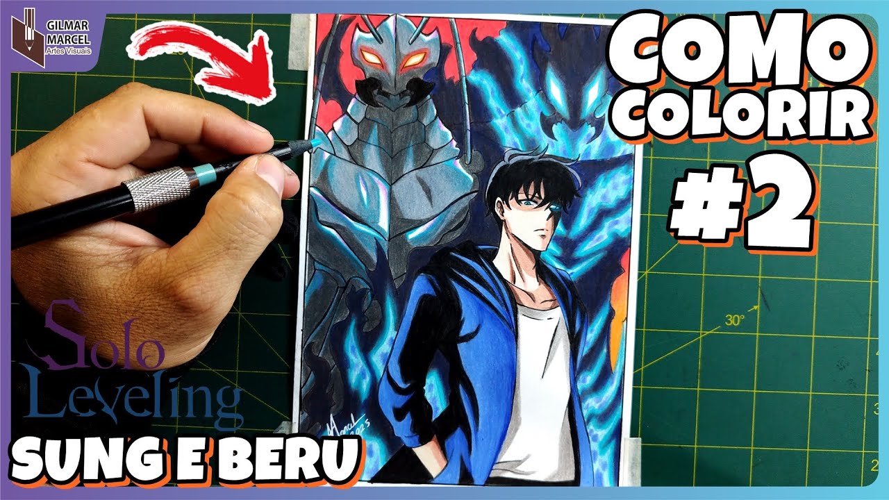 TÉCNICA SUPREMA DE COMO DESENHAR O SUNG JIN-WOO E BERU DE SOLO LEVELING PASSO A PASSO #2