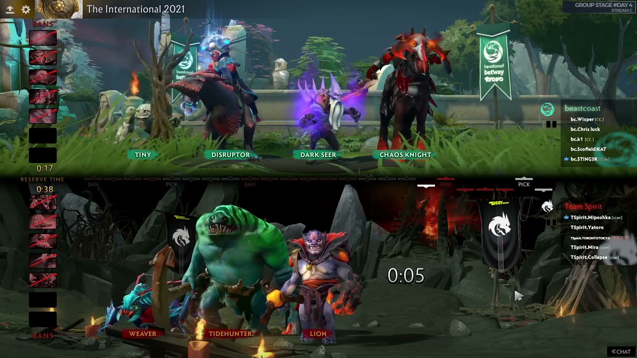 [EN] Team Spirit vs Beastcoast - Dota 2 The International 2021 - Group Stage Day 4