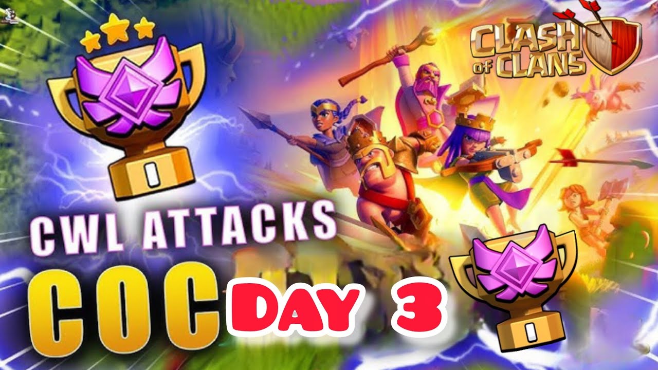 CWL DAY 3 CLASH OF CLANS 😎#coc #supercell #clash 