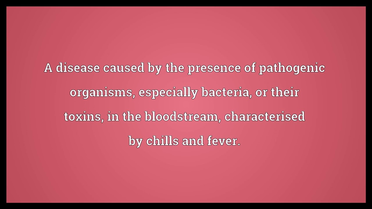 Septicemia Meaning