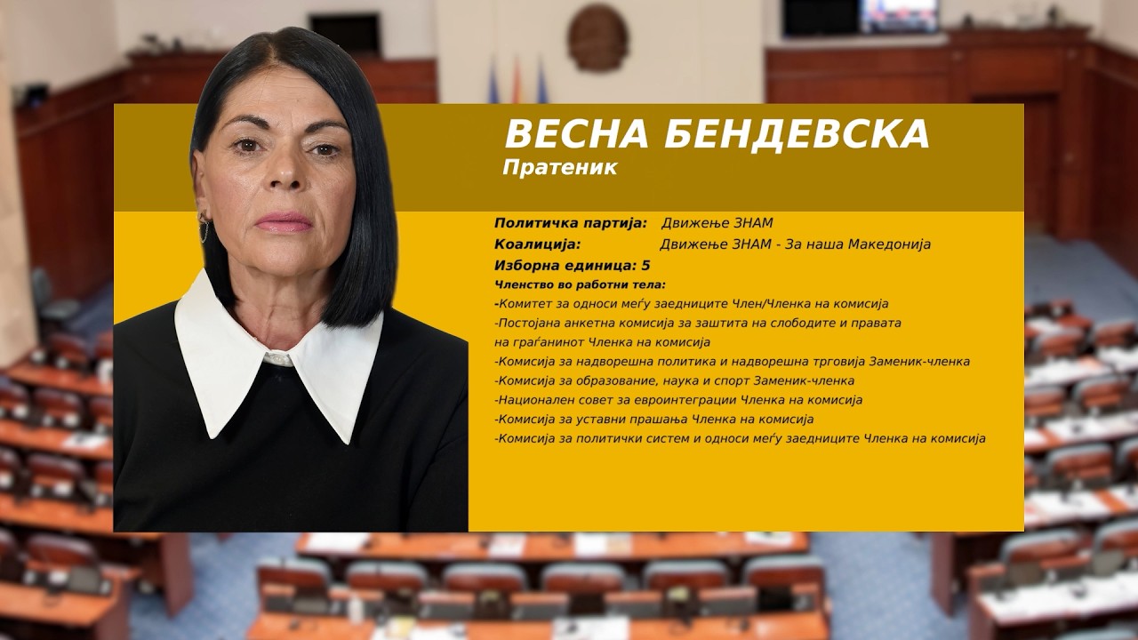 Серијал емисии „Ваш пратеник“- Весна Бендевска