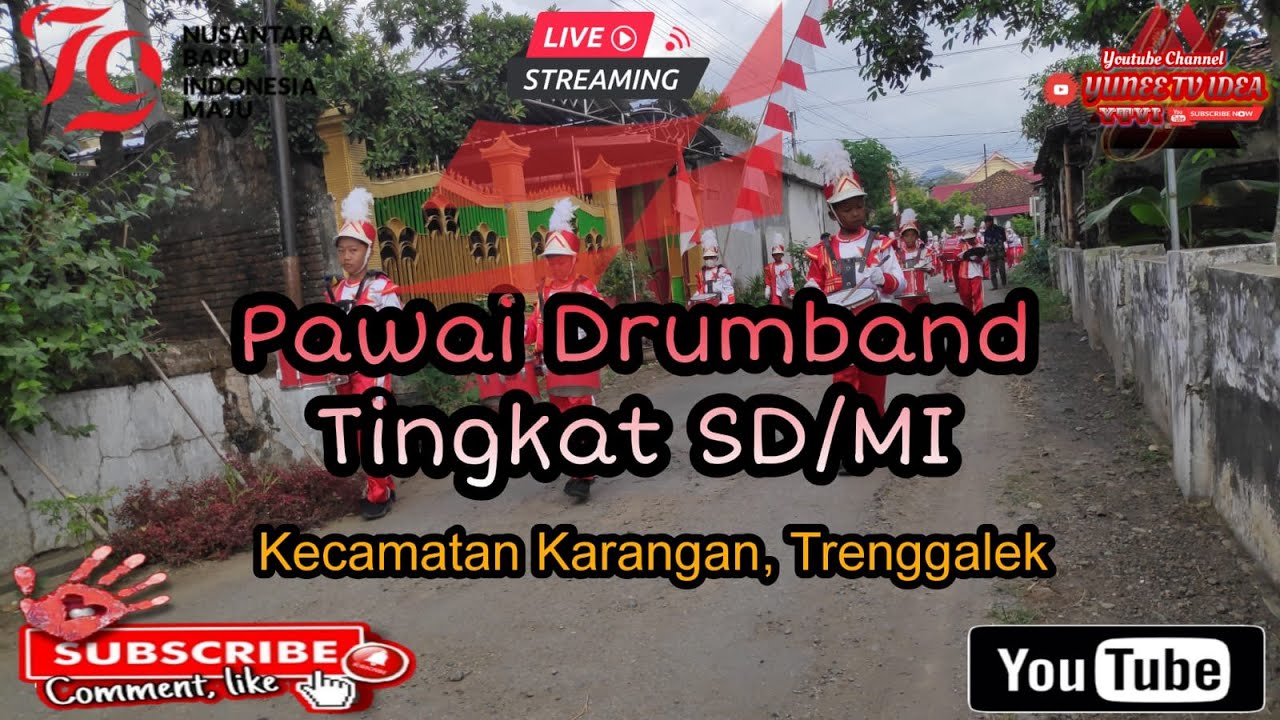 🔴 Live || Pawai Drumband Tingkat SD/MI || Kecamatan Karangan, Trenggalek
