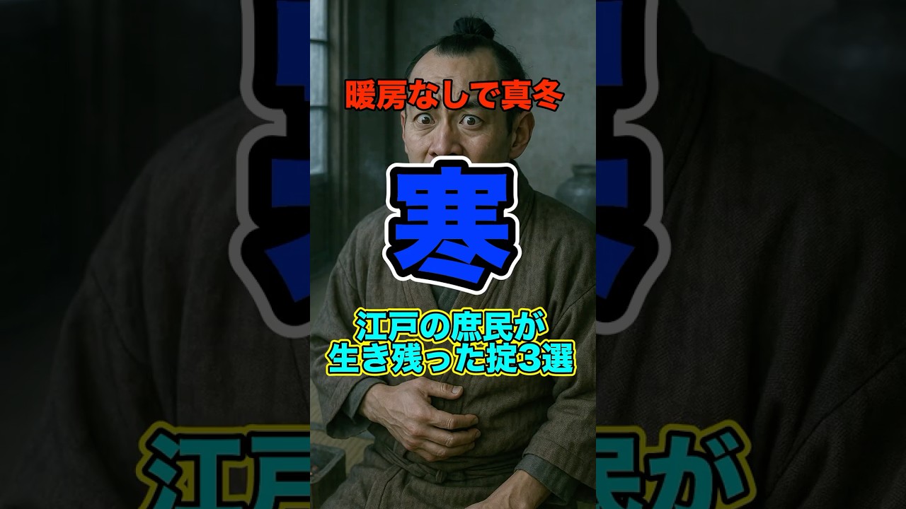 暖房なしで真冬 江戸の庶民が生き残った掟3選 #江戸時代 #歴史 #雑学
