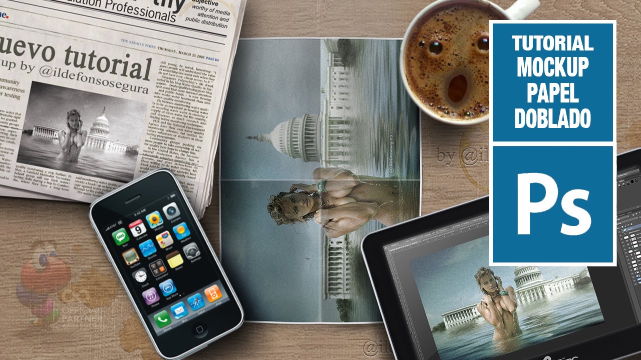 Tutorial Phothosp: mockup papel doblado by @ildefonsosegura