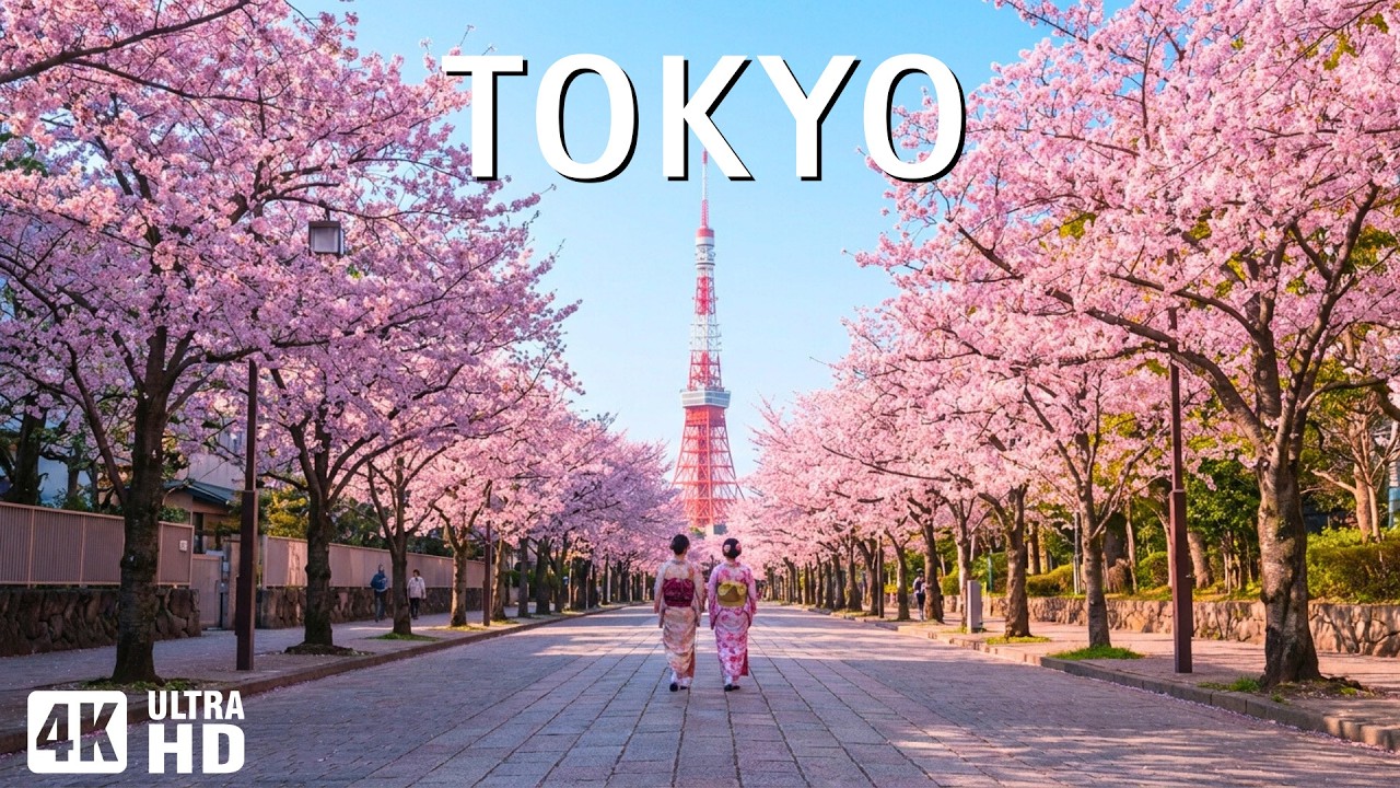 Spring in Tokyo 4K 🌸 Cherry Blossoms, Quiet Streets & Cinematic City Views