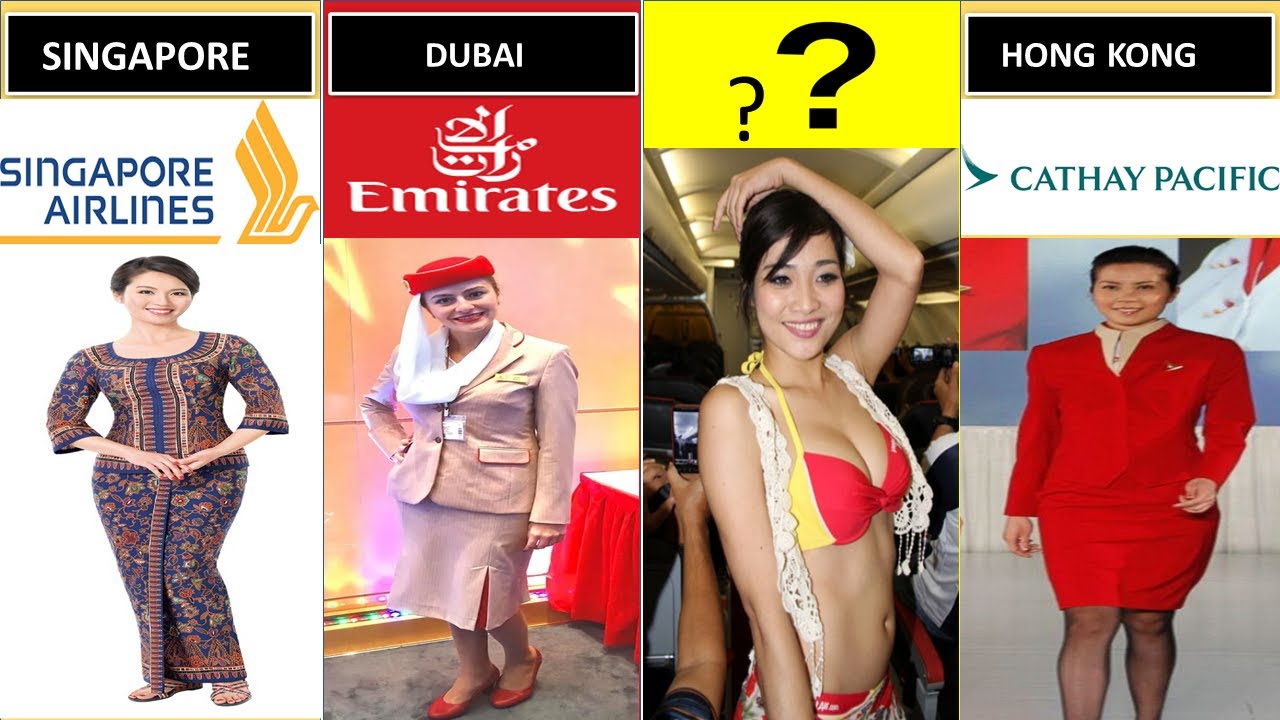 Air Hostess Uniform From Different Countries | comparison
