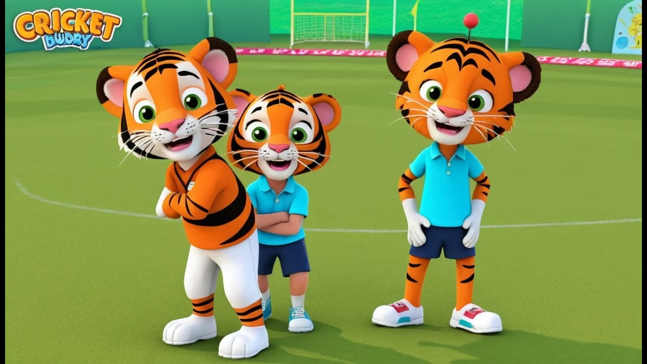 Тигр играет международный матч по крикету 🐯