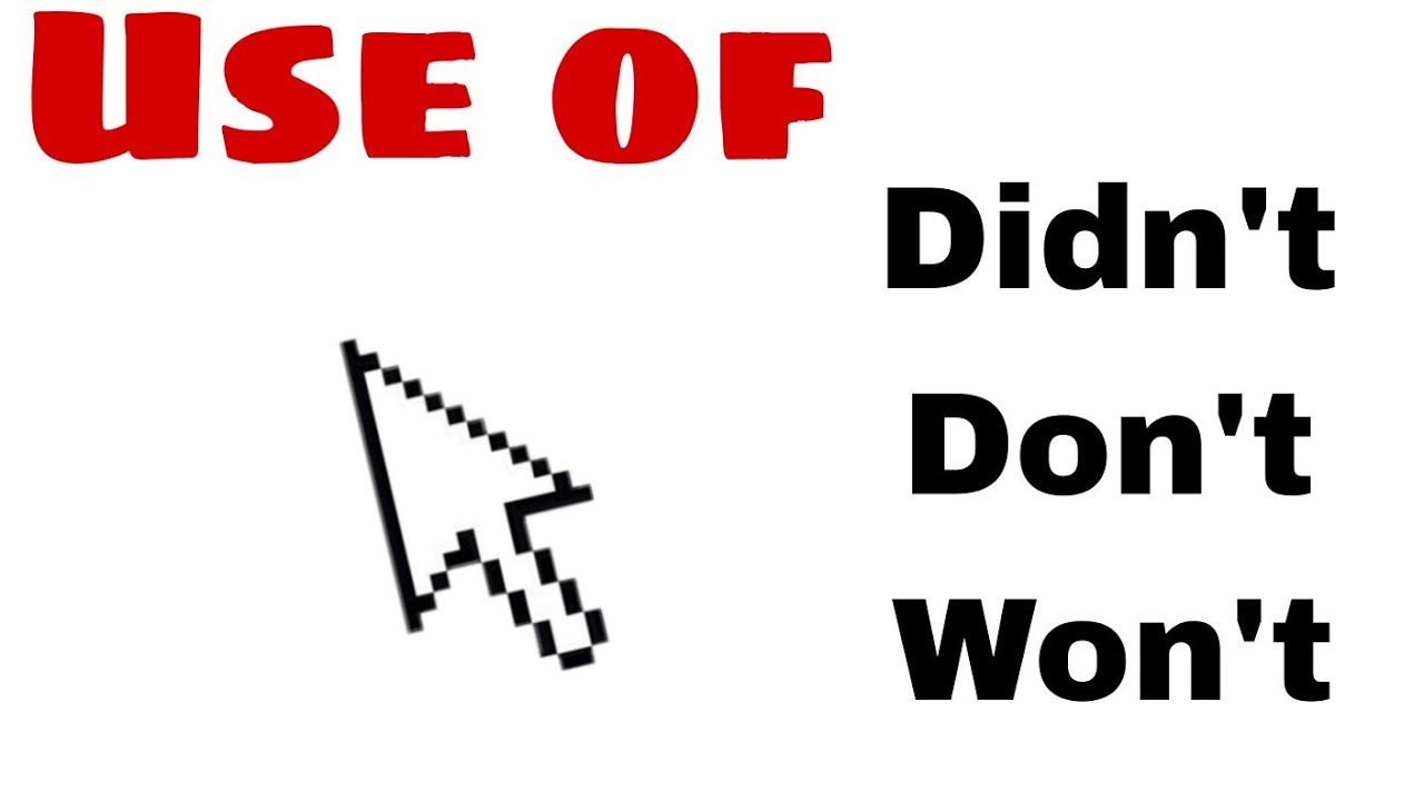 Use of Didn't, Don't and Won't #grammar