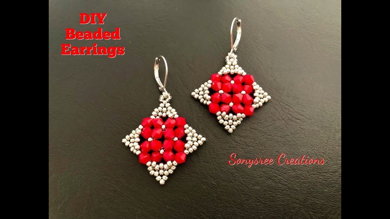 Red Fort Earrings || DIY Beaded Earrings || How to make Beaded Earrings