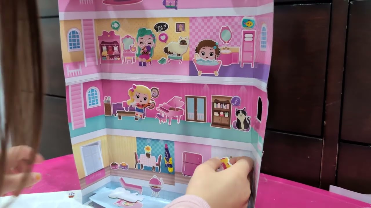 Doll house stickers play