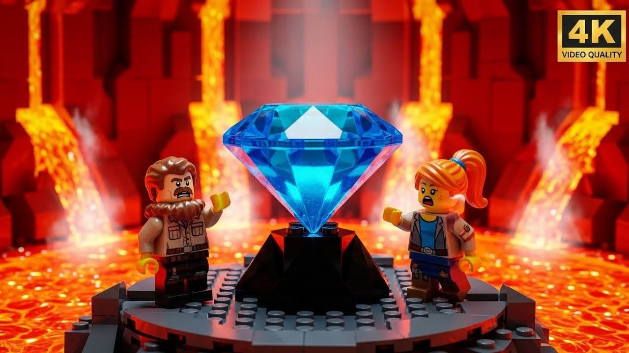 LEGO City Adventure: Finding Diamonds Inside Volcano! 💎🔦