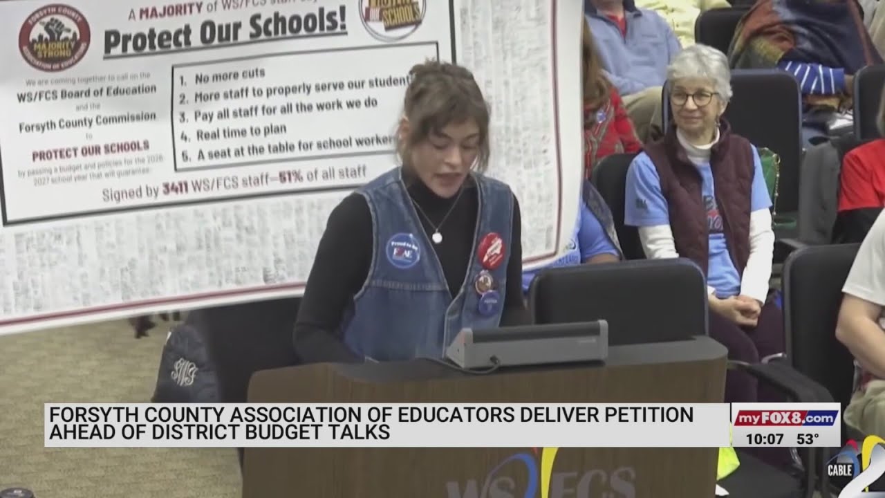 Winston-Salem/Forsyth County Schools employees deliver petition to Board of Education ahead of budge