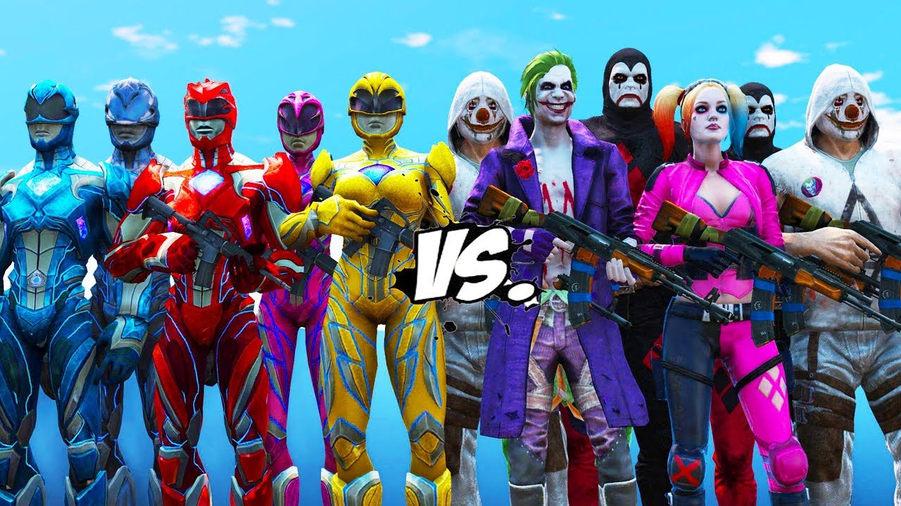 Team Joker & Harley Quinn VS Team Power Rangers (2017)