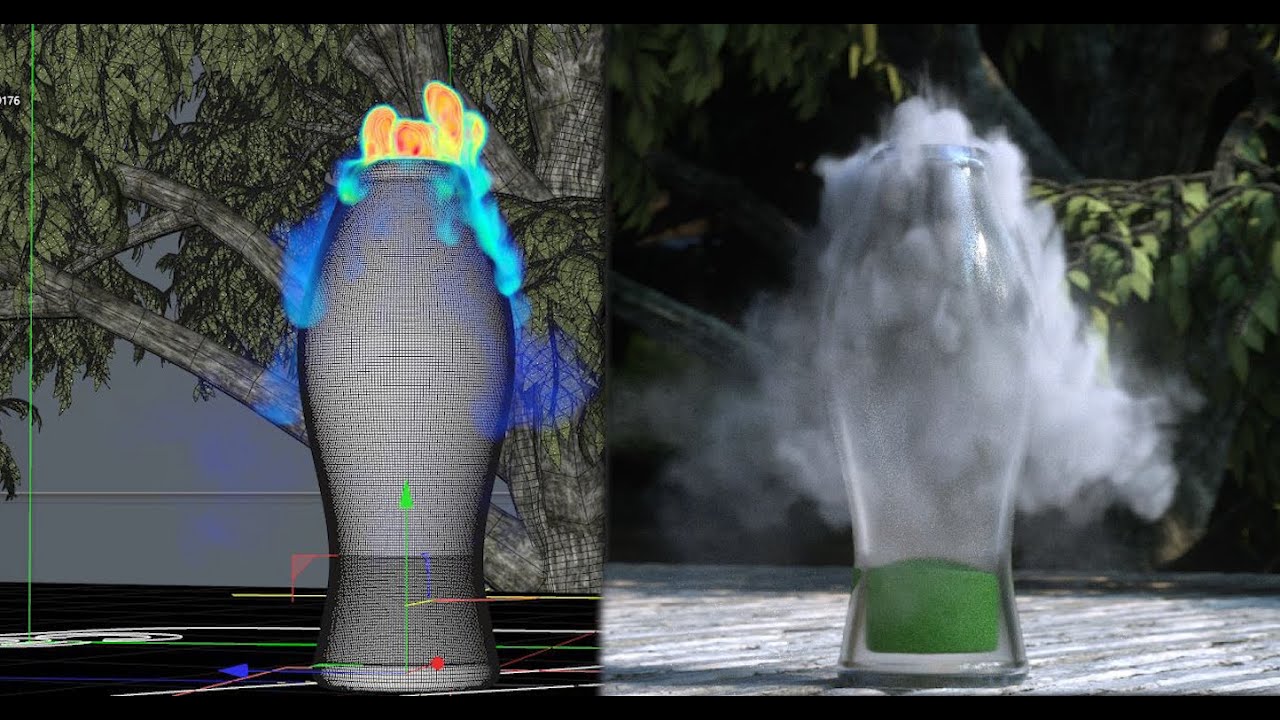 Cinema 4d Turbulence FD Cold Smoke Vase