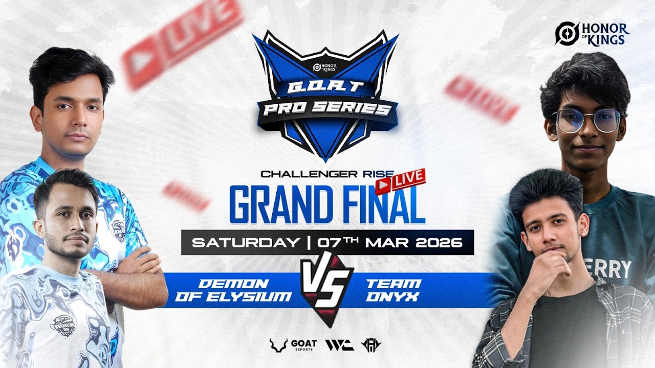 LIVE: GRAND FINAL | Team ONYX vs Demon of Elysium | Goat Pro Series - Challenger Rise