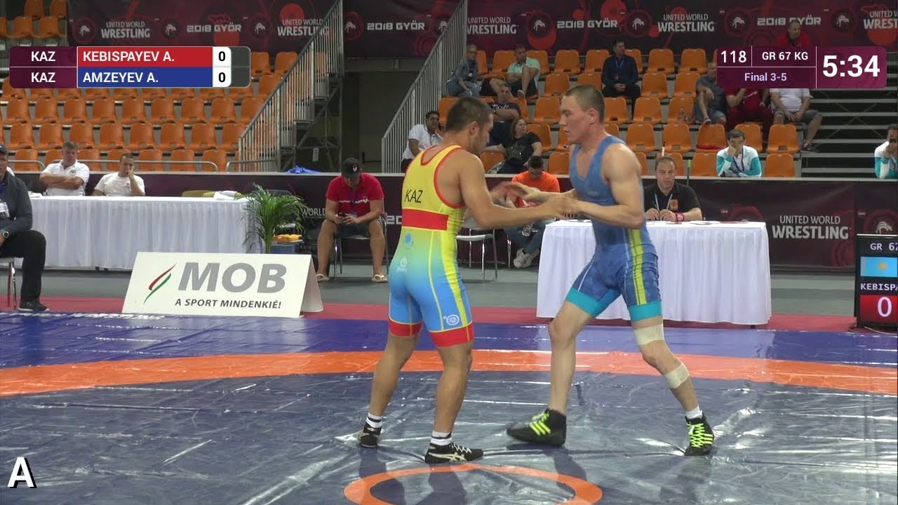 BRONZE GR - 67 kg: A. KEBISPAYEV (KAZ) v. A. AMZEYEV (KAZ)