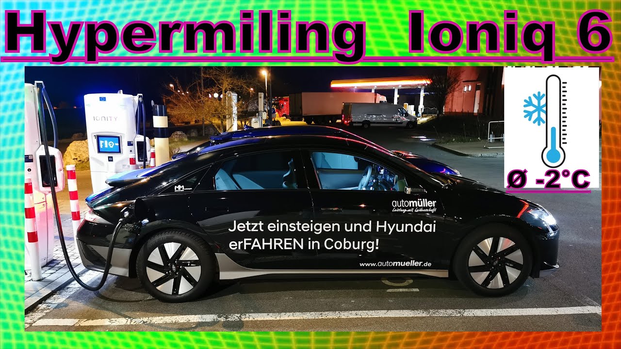 Hyundai Ioniq 6🙋‍♂️super spannende Hypermiling-Video mit 80 km/h auf der Bundesstraße.