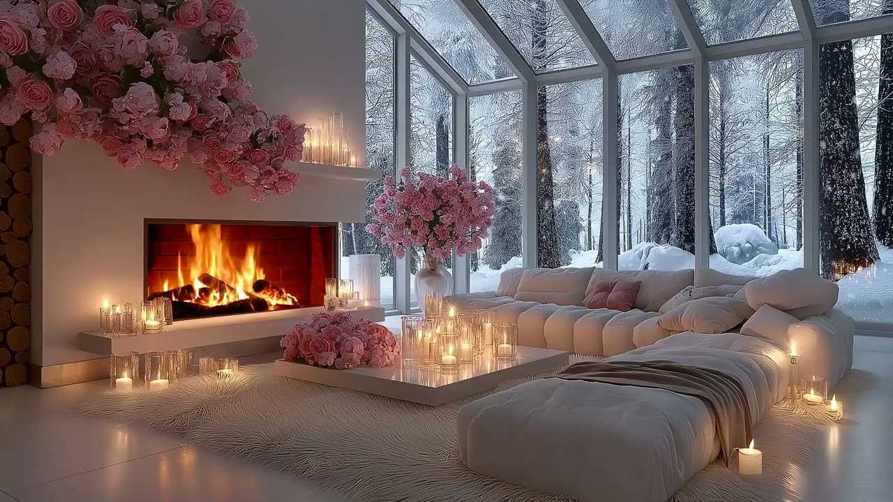 🔥🎼 Warm Cozy Piano Lounge | Soothing Piano & Fireplace Crackle for Relax, Study, Focus, and Sleep
