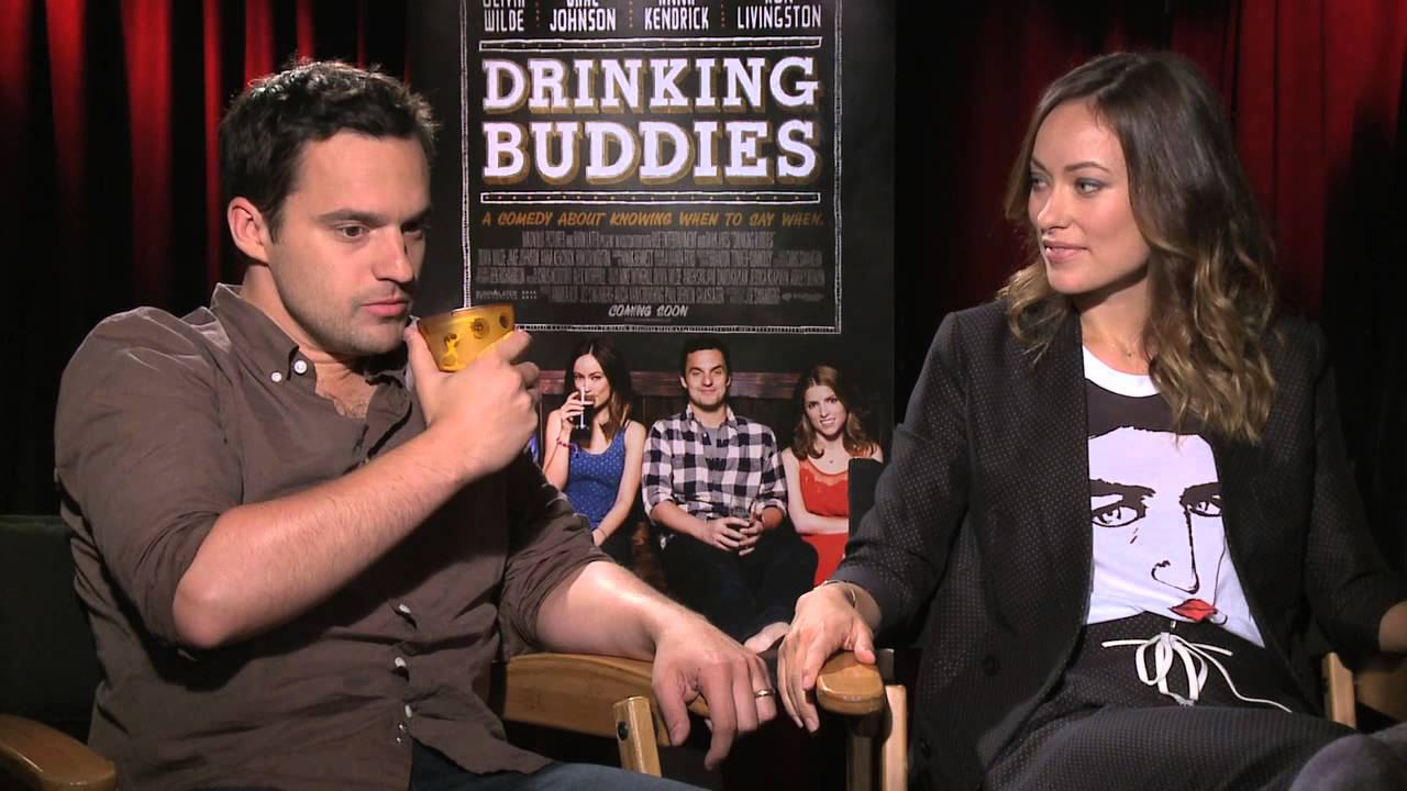 Olivia Wilde and Jake Johnson play a drinking game with Andrew Freund