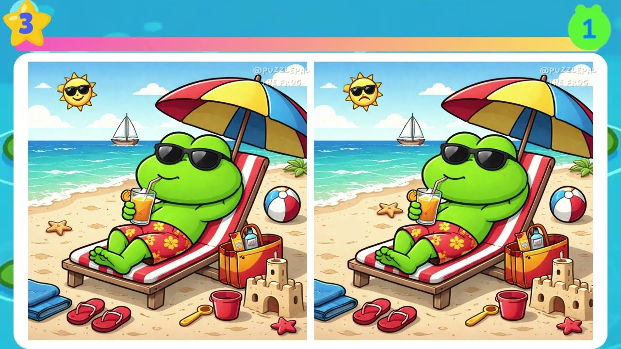 Spot the Differences #152 ONLY 1% Get All 5 Differences – Frog Puzzle Challenge