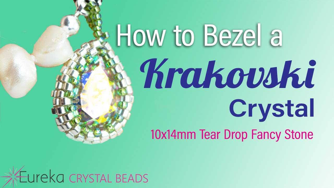 Как сделать ободок из бисера с каплевидным узором 10x14 мм от Krakovski Crystal — браслет из жемч...