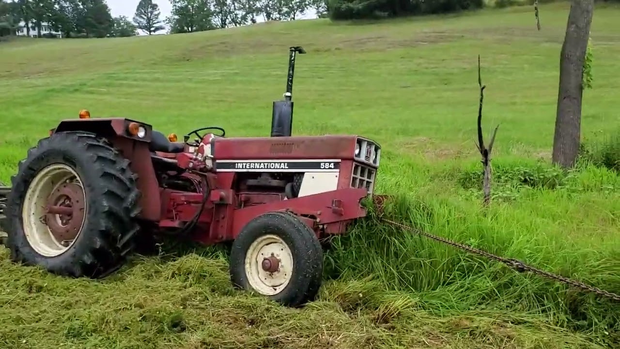 IH 584 rescue with Kubota 345.  Attempt #1