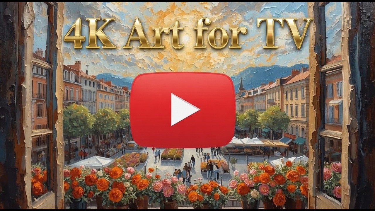 Window Flower Market Impasto | Art for TV | 4K Screensaver | 1 Hour