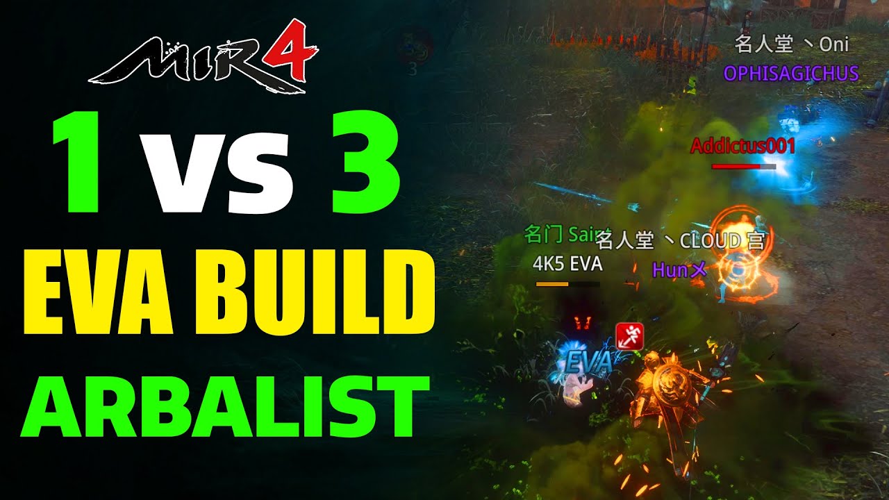 MIR4 PvP: 1 vs 3 &ndash; The Power of EVA Arbalist!